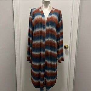Maurices Striped Open-Front Cardigan Sweater Sz 0X NWT